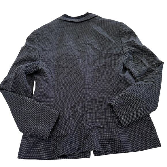 Boss Hugo Boss Blazer Womens Small Black White Check Jorita Suit Jacket Wool - Picture 3 of 9